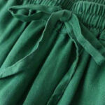 Buddha Stones Casual Cotton Linen High Waist Lace-up Wide Leg Pants With Pockets - image 14