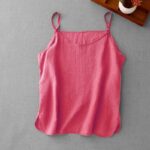 Buddha Stones Summer Plain Adjustable Strap Design Women's Cotton Linen Vest Waistcoat - Salmon - US8-10，UK/AU12-14，EU40-42 (2XL) - image 27
