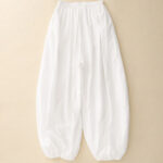 Buddha Stones Casual Simple Design Women's Cotton Harem Pants With Pockets - image 6