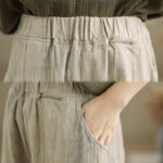 Buddha Stones Casual Plain Women's Cotton Linen Harem Pants With Pockets - image 7