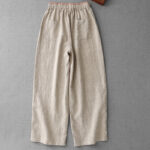 Buddha Stones Casual Daily Drawstring Simple Design Women's Cotton Linen Pants With Pockets - image 2
