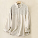 Buddha Stones Plain Stand Collar Women's Cotton Corduroy Jacket - Beige - US14，UK/AU18，EU46 (2XL) - image 11