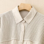 Buddha Stones Plain Stand Collar Women's Cotton Corduroy Jacket - image 13