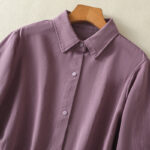 Buddha Stones Plain Button Design Stand Collar Women's Cotton Jacket - image 3