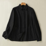 Buddha Stones Plain Button Design Stand Collar Women's Cotton Jacket - Black - US14，UK/AU18，EU46 (2XL) - image 9