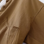 Buddha Stones Solid Color Long Sleeve Women's Cotton Jacket With Pockets - image 7