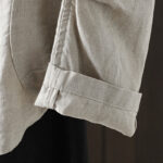 Buddha Stones Pure Color V-neck Women's Cotton Jacket With Pockets - image 3