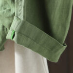 Buddha Stones Pure Color V-neck Women's Cotton Jacket With Pockets - image 21