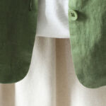 Buddha Stones Pure Color V-neck Women's Cotton Jacket With Pockets - image 22
