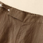 Buddha Stones Plain Color Frog-Button Cotton Linen Women's Wide Leg Pants With Pockets - image 3