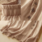 Buddha Stones Ethnic Vintage Embroidery Button Design Women's Cotton Linen 7-8 Length Skirt - image 14
