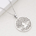 Buddha Stones The Tree Of Life Titanium Steel Enlightenment Necklace Pendant - image 9