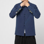 Buddha Stones Men's Frog-Button Dragon Pattern Cuffs Cotton Long Sleeve Shirt - image 2