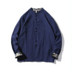 Buddha Stones Men's Frog-Button Dragon Pattern Cuffs Cotton Long Sleeve Shirt - image 5