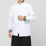 Buddha Stones Men's Frog-Button Dragon Pattern Cuffs Cotton Long Sleeve Shirt - image 10