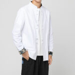 Buddha Stones Men's Frog-Button Dragon Pattern Cuffs Cotton Long Sleeve Shirt - image 8