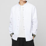 Buddha Stones Men's Frog-Button Dragon Pattern Cuffs Cotton Long Sleeve Shirt - image 11