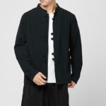 Buddha Stones Men's Frog-Button Dragon Pattern Cuffs Cotton Long Sleeve Shirt - image 15