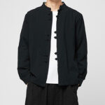 Buddha Stones Men's Frog-Button Dragon Pattern Cuffs Cotton Long Sleeve Shirt - Black - US/UK/AU46，EU56 (5XL) - image 14