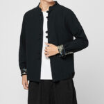 Buddha Stones Men's Frog-Button Dragon Pattern Cuffs Cotton Long Sleeve Shirt - image 16