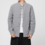 Buddha Stones Men's Frog-Button Dragon Pattern Cuffs Cotton Long Sleeve Shirt - DarkGray - US/UK/AU46，EU56 (5XL) - image 20