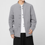 Buddha Stones Men's Frog-Button Dragon Pattern Cuffs Cotton Long Sleeve Shirt - image 21