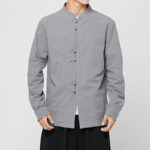 Buddha Stones Men's Frog-Button Dragon Pattern Cuffs Cotton Long Sleeve Shirt - image 22
