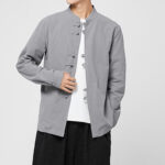 Buddha Stones Men's Frog-Button Dragon Pattern Cuffs Cotton Long Sleeve Shirt - image 23