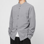Buddha Stones Men's Frog-Button Dragon Pattern Cuffs Cotton Long Sleeve Shirt - image 26