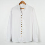 Buddha Stones Solid Color Buttons Fall Long Sleeve Linen Men's Shirt - White - US/UK/AU46，EU56 (3XL) - image 7