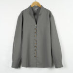 Buddha Stones Solid Color Buttons Fall Long Sleeve Linen Men's Shirt - image 2