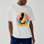 Buddha Stones Casual Colorful Meditating Buddha Pattern Cotton Tee T-shirt - image 7