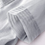 Buddha Stones Casual Accordion Pleat Plain V-neck Short Sleeve Cotton Midi Dress With Pockets - image 27