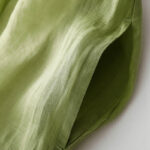 Buddha Stones Casual Accordion Pleat Plain V-neck Short Sleeve Cotton Midi Dress With Pockets - image 21