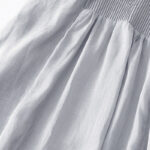 Buddha Stones Casual Accordion Pleat Plain V-neck Short Sleeve Cotton Midi Dress With Pockets - image 26