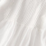 Buddha Stones Casual Accordion Pleat Plain V-neck Short Sleeve Cotton Midi Dress With Pockets - image 46