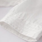 Buddha Stones Casual Accordion Pleat Plain V-neck Short Sleeve Cotton Midi Dress With Pockets - image 51
