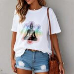 Buddha Stones Casual Meditating Figure Colorful Mandala Pattern Cotton Tee T-shirt - image 8
