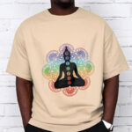 Buddha Stones Casual Meditating Figure Colorful Mandala Pattern Cotton Tee T-shirt - image 10