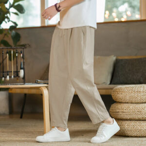 Buddha Stones Summer Men's Cotton Pants With Pockets - Linen - US/UK/AU46，EU56 (5XL)  - image 1
