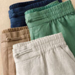 Buddha Stones Versatile Solid Color Elastic Waistband Frog-Button Cotton Linen Women's Wide Leg Pants With Pockets - image 19