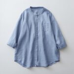 Buddha Stones Solid Color Button Three Quarter Sleeve Cotton Linen Shirt - LightBlue - US8-10，UK/AU12-14，EU40-42 (2XL) - image 21