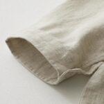 Buddha Stones Solid Color Button Three Quarter Sleeve Cotton Linen Shirt - image 13