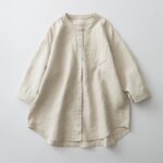Buddha Stones Solid Color Button Three Quarter Sleeve Cotton Linen Shirt - Linen - US8-10，UK/AU12-14，EU40-42 (2XL) - image 2