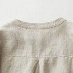 Buddha Stones Solid Color Button Three Quarter Sleeve Cotton Linen Shirt - image 5