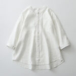 Buddha Stones Solid Color Button Three Quarter Sleeve Cotton Linen Shirt - White - US8-10，UK/AU12-14，EU40-42 (2XL) - image 28