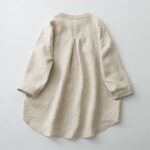 Buddha Stones Solid Color Button Three Quarter Sleeve Cotton Linen Shirt - image 3