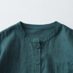 Buddha Stones Solid Color Button Three Quarter Sleeve Cotton Linen Shirt - image 16