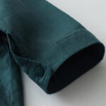 Buddha Stones Solid Color Button Three Quarter Sleeve Cotton Linen Shirt - image 20