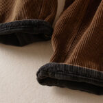 Buddha Stones Color Contrast Corduroy Cotton Women's Thermal Fleece-Lined Harem Pants With Pockets - image 23